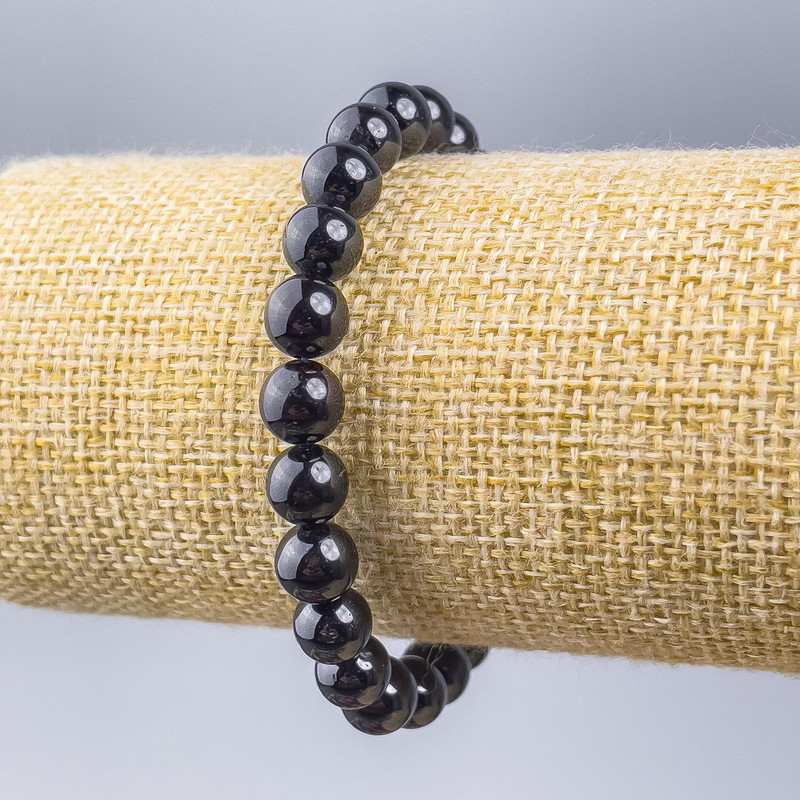 Brățară din granat natural, piatră naturală, mărgele netede de 8 mm, lungime 18 cm (elastic)