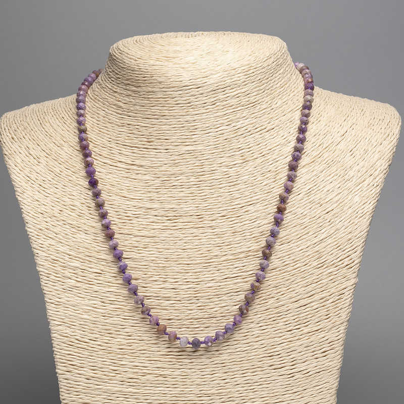 Colier din fosfosiderit natural, rondel fațetat, diametru 4x5 mm, lungime 48 cm +