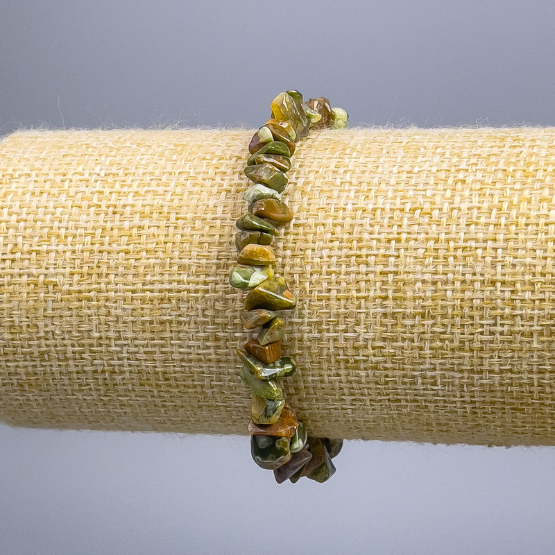 Brățară din jasper multicolor – mărgele de dimensiune 8×3 mm, lungime 18 cm (elastică)