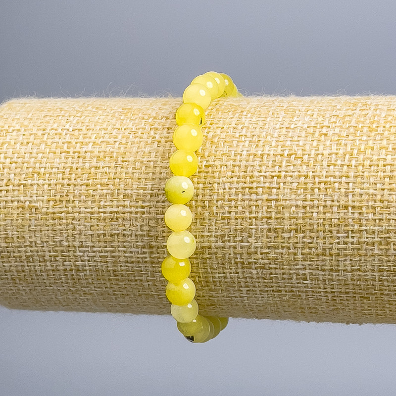 Brățară din cuarț rutilit tonat, bilute netede, diametrul de 6,5 mm, lungime 18 cm (elastic)