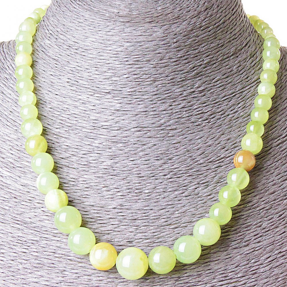 Colier din onix, bile progresive 6–14 mm, lungime 47 cm, fără noduri