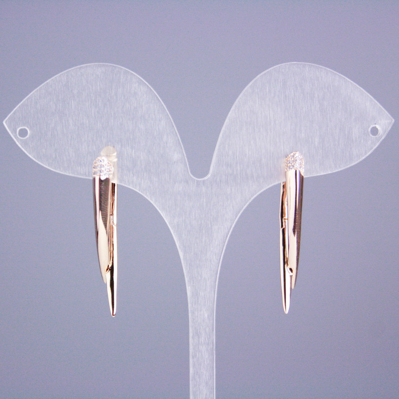 Cercei Xuping cu placare cu aur 18K și strasuri albe, lungimea 33 mm+