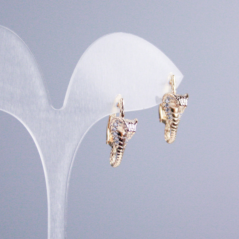 Cercei Xuping placare cu aur de 18K cu cristale albe «Cobra»