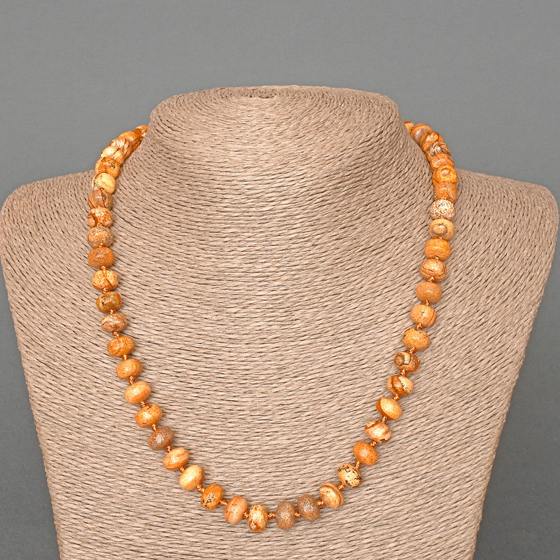 Намисто Пейзажна Яшма натуральний камінь гладкий рондель, діаметр 9х7мм+-, довжина 49см+